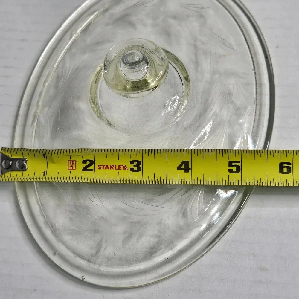 Vintage Pyrex 193 Clear Etched Floral Oval Glass Replacement Lid